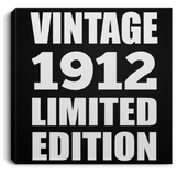 112th Birthday Vintage 1912 Limited Edition - Canvas Square