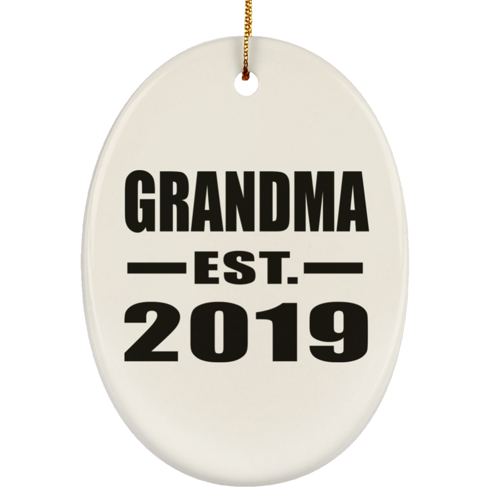 Grandma Established EST. 2019 - Oval Ornament