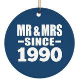 34th Anniversary Mr & Mrs Since 1990 - Circle Ornament