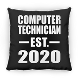 Computer Technician Established EST. 2020 - Throw Pillow Black