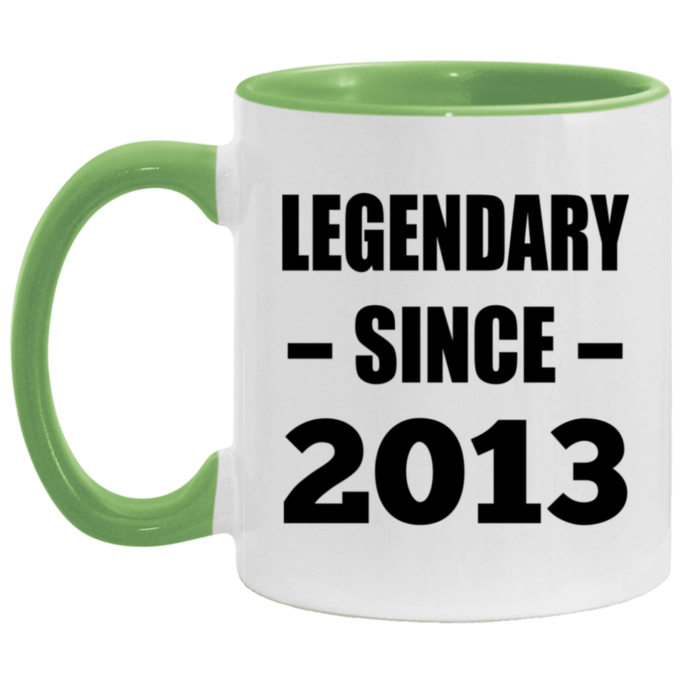 11th Birthday Legendary Since 2013 - 11oz Accent Mug Green