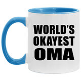 World's Okayest Oma - 11oz Accent Mug Blue