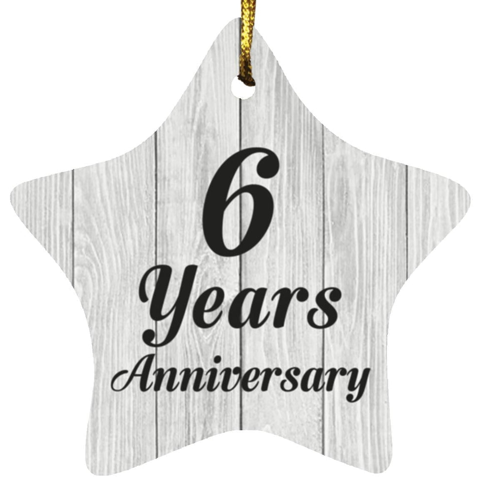 6th Anniversary 6 Years Anniversary - Star Ornament F