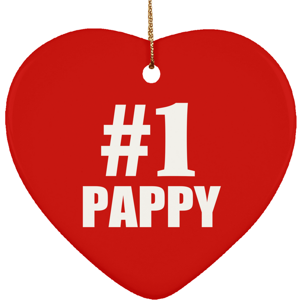 Number One #1 Pappy - Heart Ornament