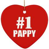 Number One #1 Pappy - Heart Ornament