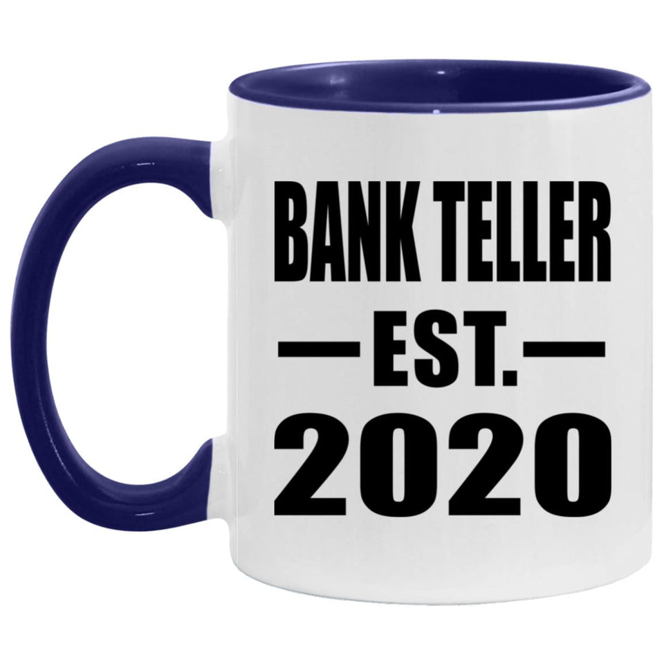 Bank Teller Established EST. 2020 - 11oz Accent Mug Purple