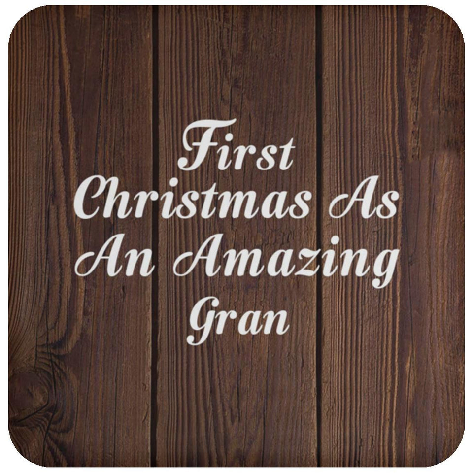 First Christmas As An Amazing Gran - Drink Coaster D