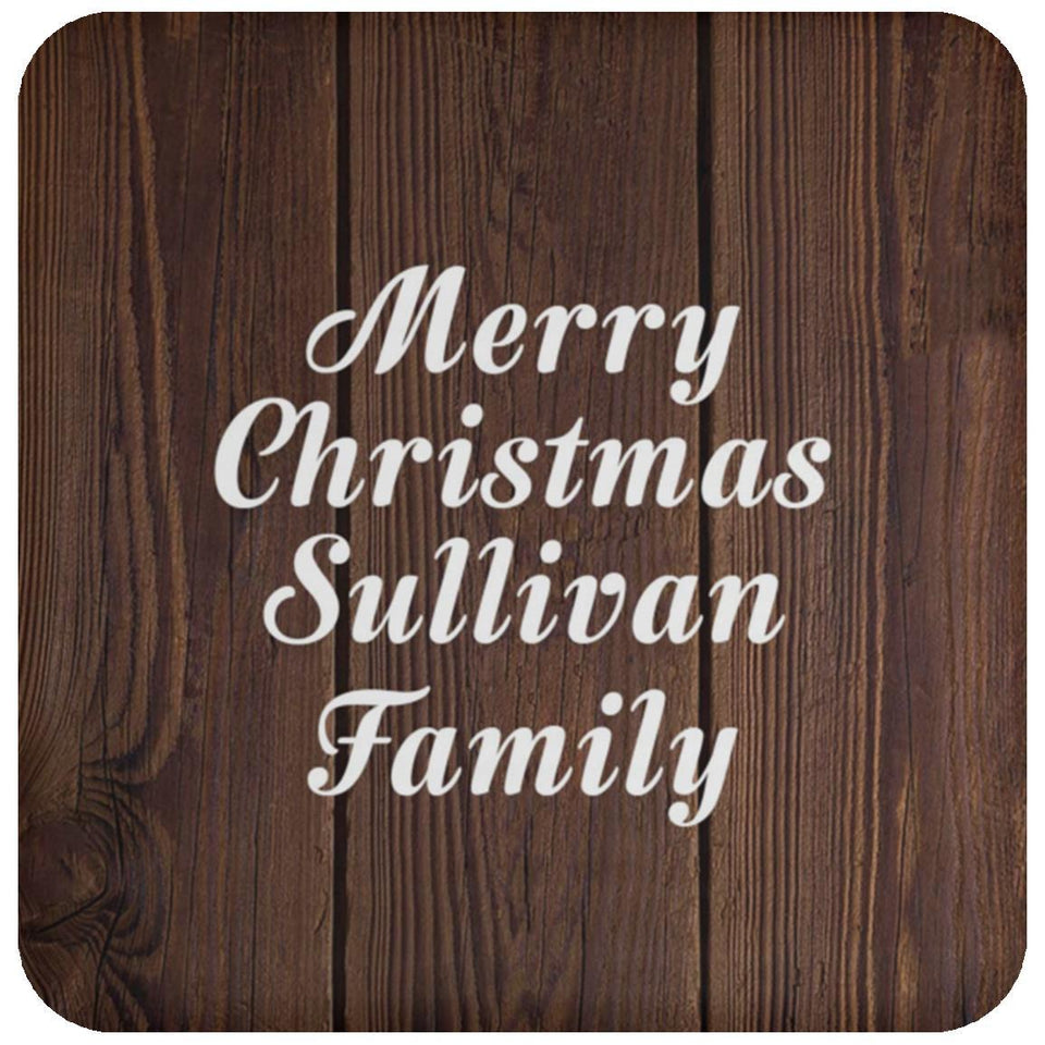 Merry Christmas Sullivan Family - Drink Coaster D