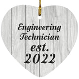 Engineering Technician Established Est. 2022 - Heart Ornament F