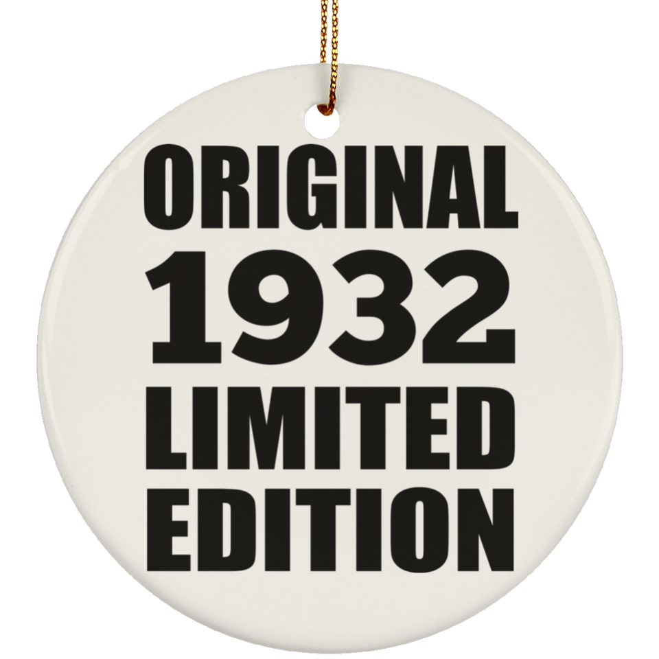 92nd Birthday Original 1932 Limited Edition - Circle Ornament
