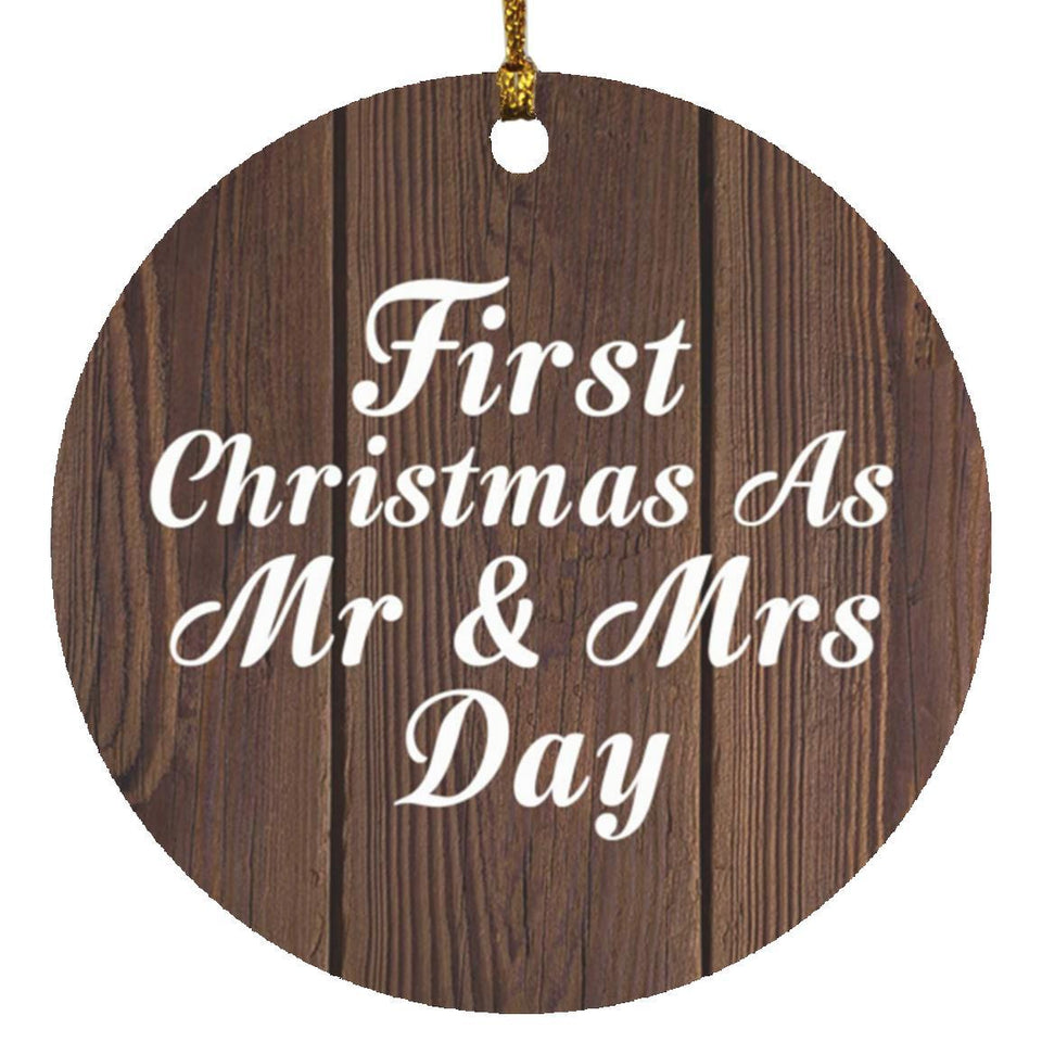 First Christmas As Mr & Mrs Day - Circle Ornament D