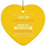 I Get My Attitude From My Awesome Grandpa - Heart Ornament