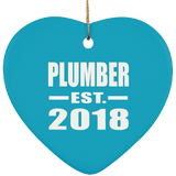 Plumber Established EST. 2018 - Heart Ornament
