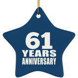 61st Anniversary 61 Years - Star Ornament