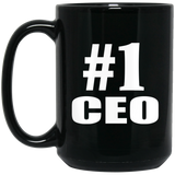 Number One #1 CEO - 15 Oz Coffee Mug Black