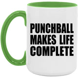 Punchball Makes Life Complete - 15oz Accent Mug Green
