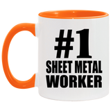 Number One #1 Sheet Metal Worker - 11oz Accent Mug Orange