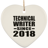 Technical Writer Since 2018 - Heart Ornament