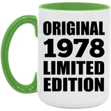 46th Birthday Original 1978 Limited Edition - 15oz Accent Mug Green