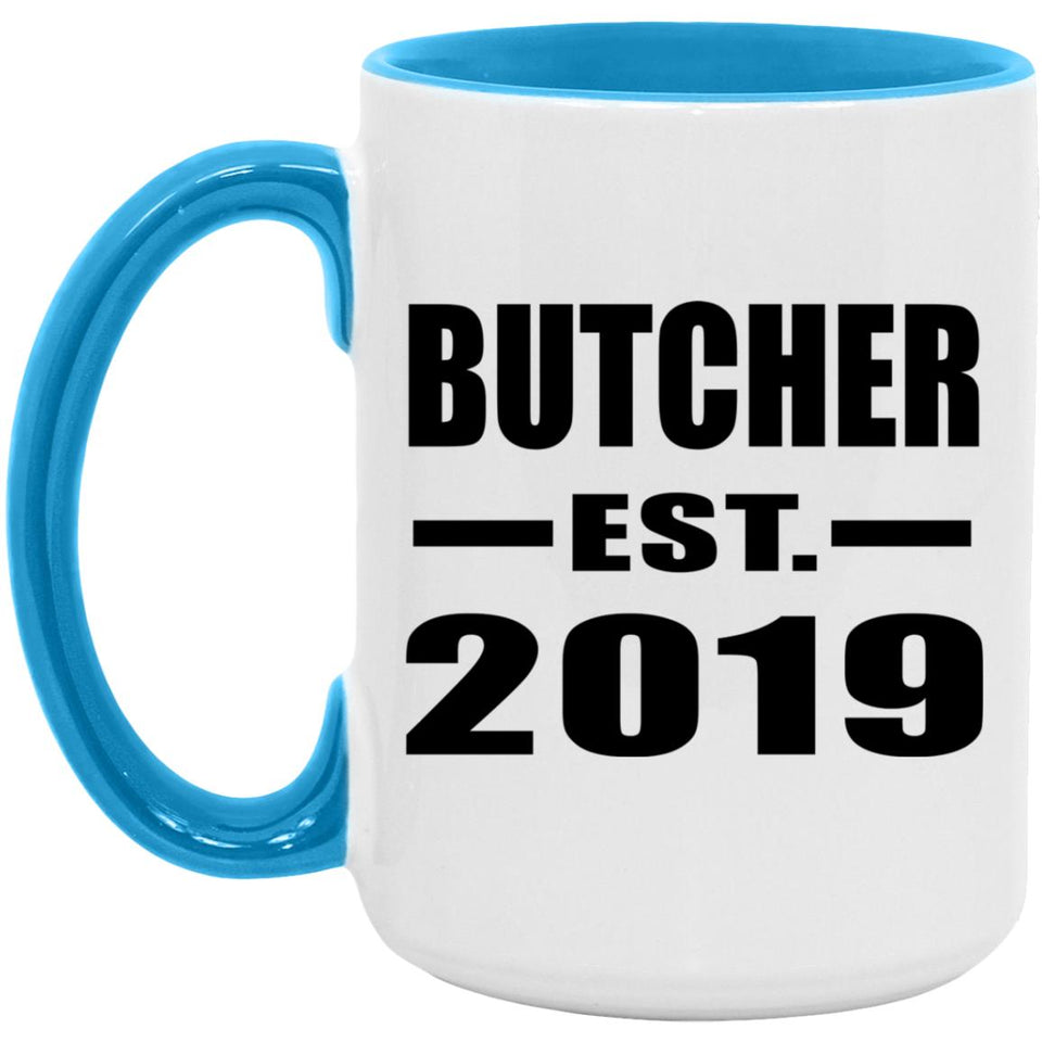 Butcher Established EST. 2019 - 15oz Accent Mug Blue