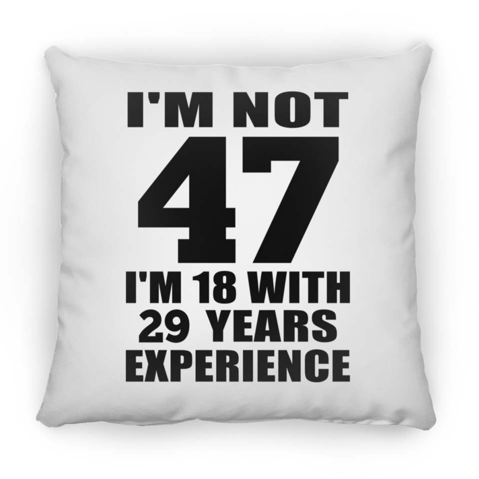 47th Birthday I'm Not 47 I'm 18 With 29 Years Experience - Throw Pillow