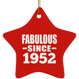 72nd Birthday Fabulous Since 1952 - Star Ornament