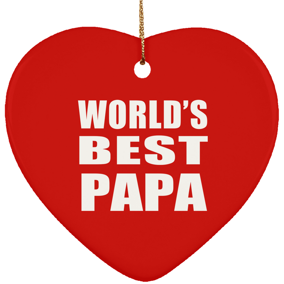 World's Best Papa - Heart Ornament