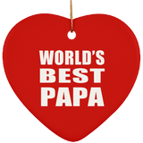 World's Best Papa - Heart Ornament