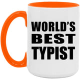 World's Best Typist - 15oz Accent Mug Orange