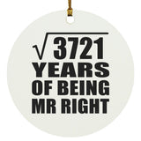 61st Anniversary Square Root of 3721 Years of Being Mr Right - Circle Ornament