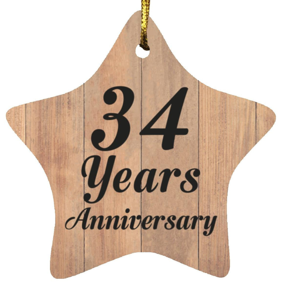 34th Anniversary 34 Years Anniversary - Star Ornament C