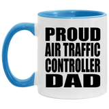 Proud Air Traffic Controller Dad - 11oz Accent Mug Blue
