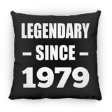 45th Birthday Legendary Since 1979 - Throw Pillow Black