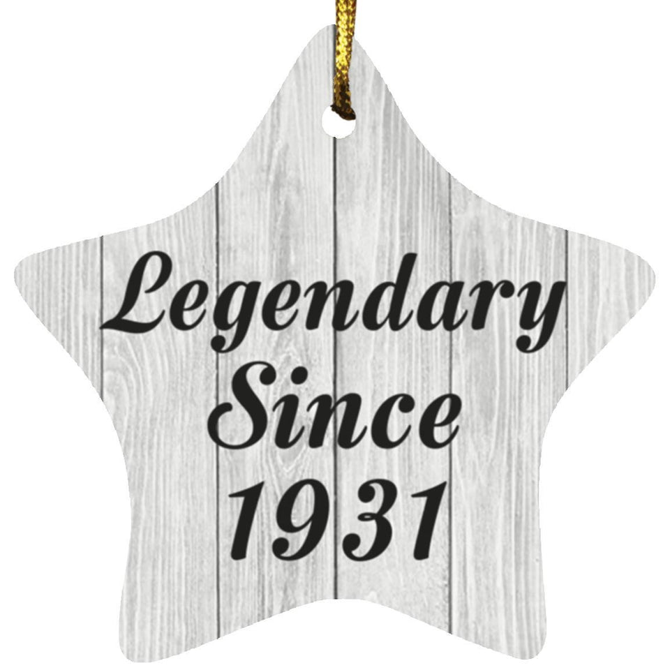 93rd Birthday Legendary Since 1931 - Star Ornament F
