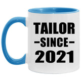 Tailor Since 2021 - 11oz Accent Mug Blue