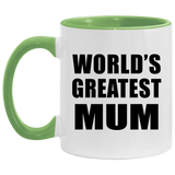 World's Greatest Mum - 11oz Accent Mug Green