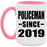 Policeman Since 2019 - 15oz Accent Mug Pink