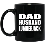 Dad Husband Lumberjack - 11oz Coffee Mug Black