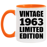 61st Birthday Vintage 1963 Limited Edition - 11oz Accent Mug Orange