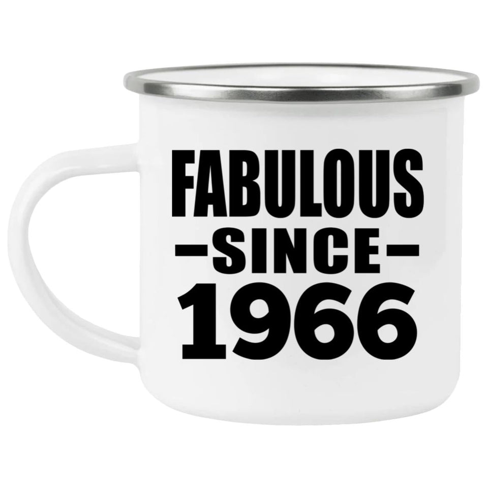 58th Birthday Fabulous Since 1966 - 12oz Camping Mug
