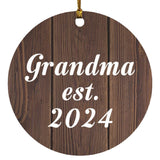 Grandma Established EST. 2024 - Circle Ornament D