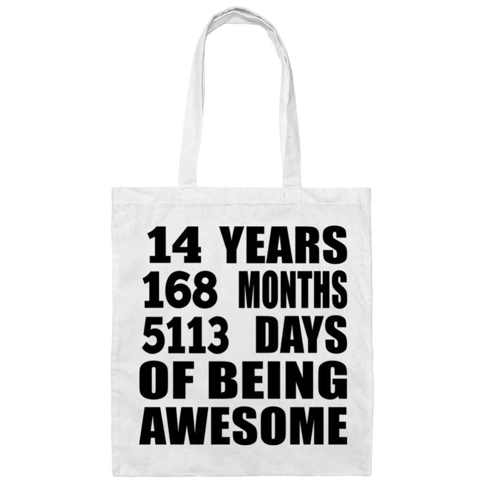 14th Birthday 14 Years 168 Months 5113 Days Of Awesome - Tote Bag White
