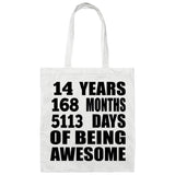 14th Birthday 14 Years 168 Months 5113 Days Of Awesome - Tote Bag White