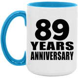 89th Anniversary 89 Years - 15oz Accent Mug Blue