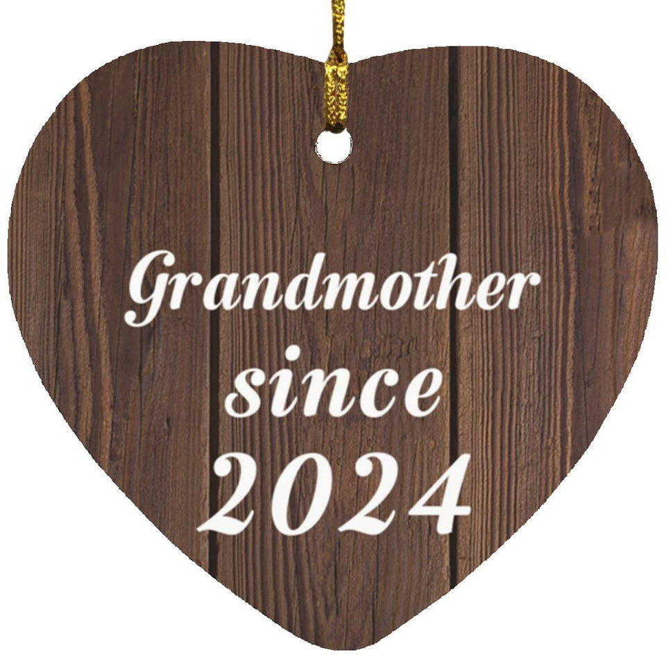 Grandmother Since 2024 - Heart Ornament D