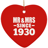 94th Anniversary Mr & Mrs Since 1930 - Heart Ornament