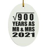 30th Anniversary Square Root of 900 Years As Mr & Mrs 2021 - Oval Ornament