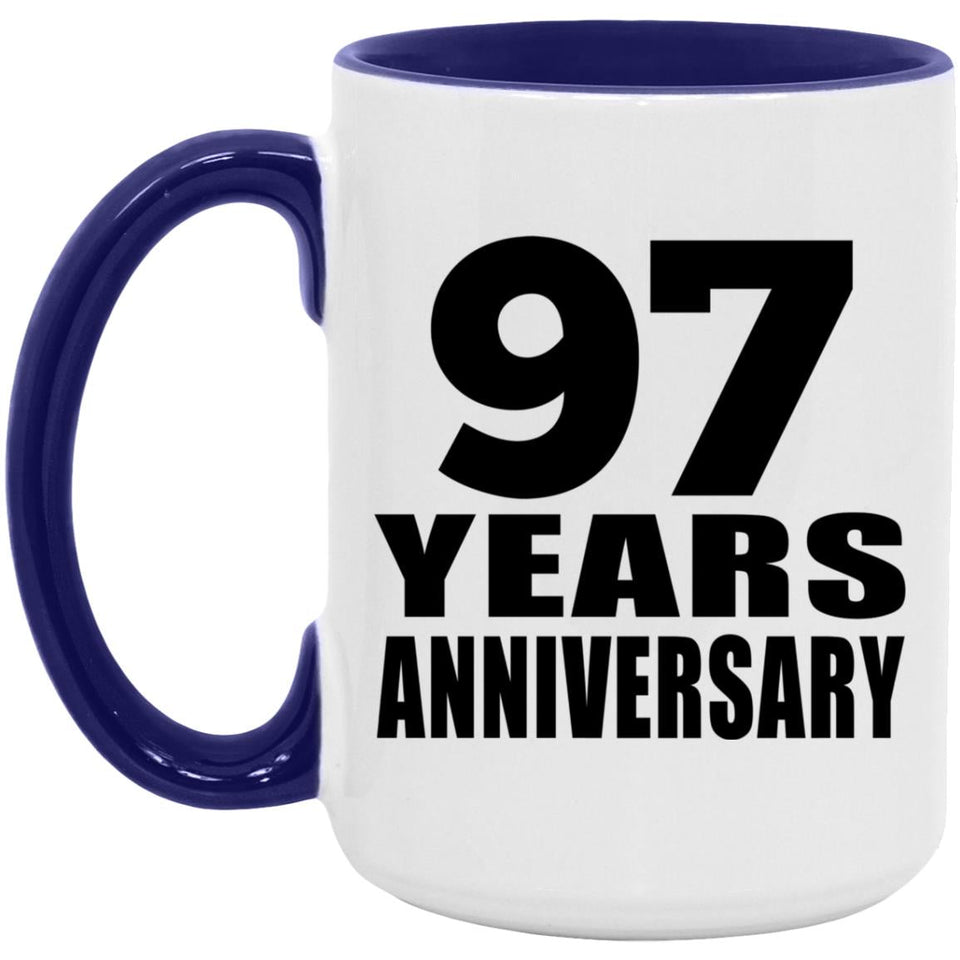 97th Anniversary 97 Years Anniversary - 15oz Accent Mug Purple