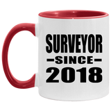 Surveyor Since 2018 - 11oz Accent Mug Red