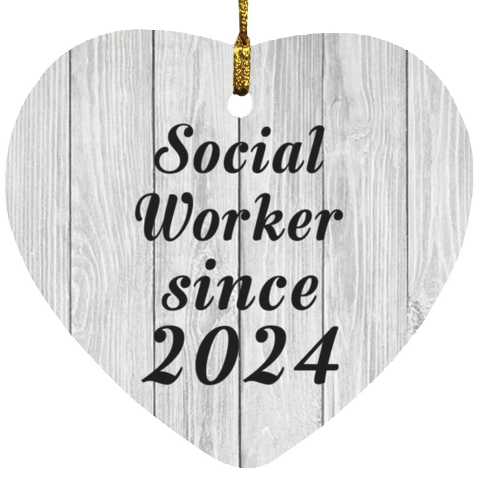 Social Worker Since 2024 - Heart Ornament F